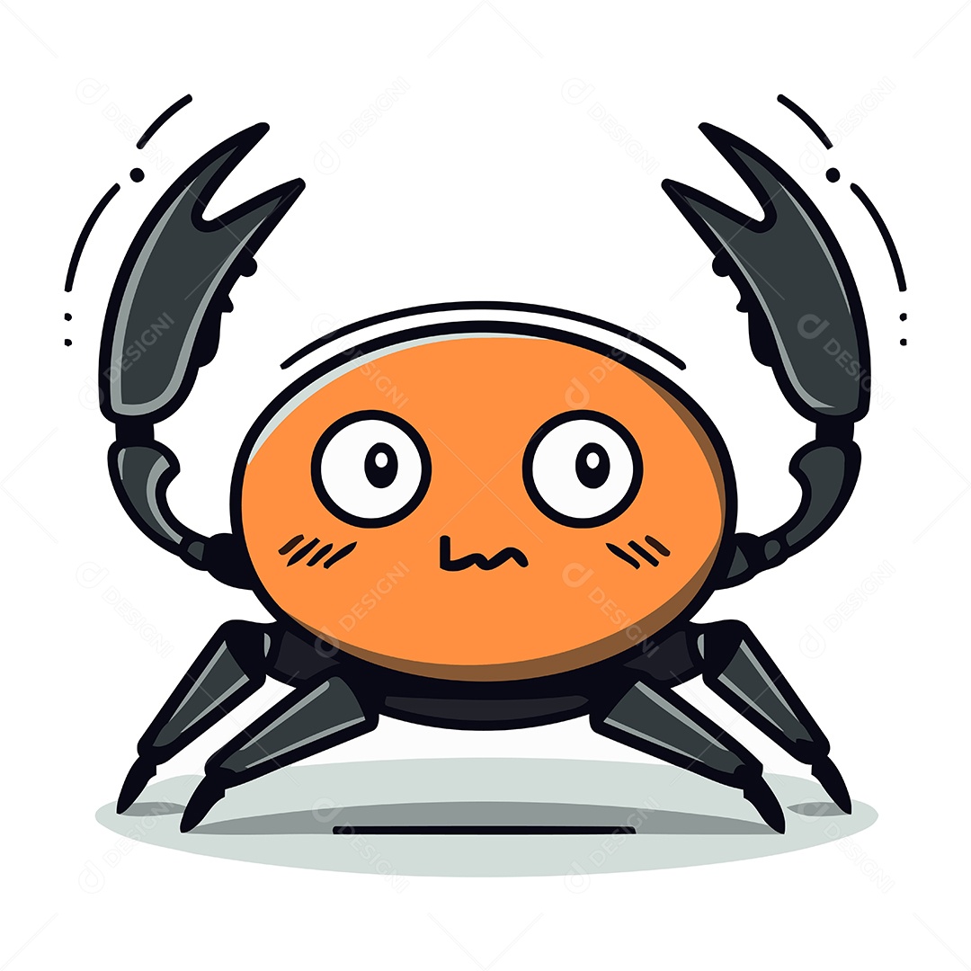 Caranguejo Desenho Animado Ilustração Vetor EPS