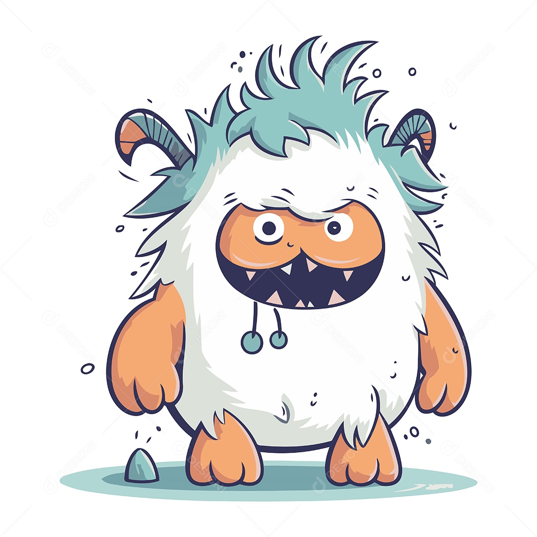 Monstro Desenho Animado Ilustração Vetor EPS