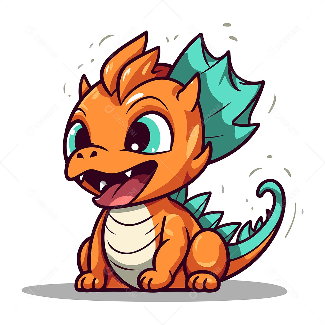 Dragão Desenho Animado Ilustração Vetor EPS