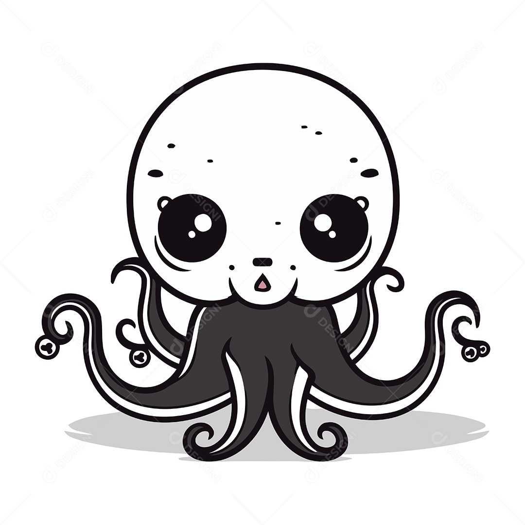 Polvo Desenho Animado Ilustração Vetor EPS