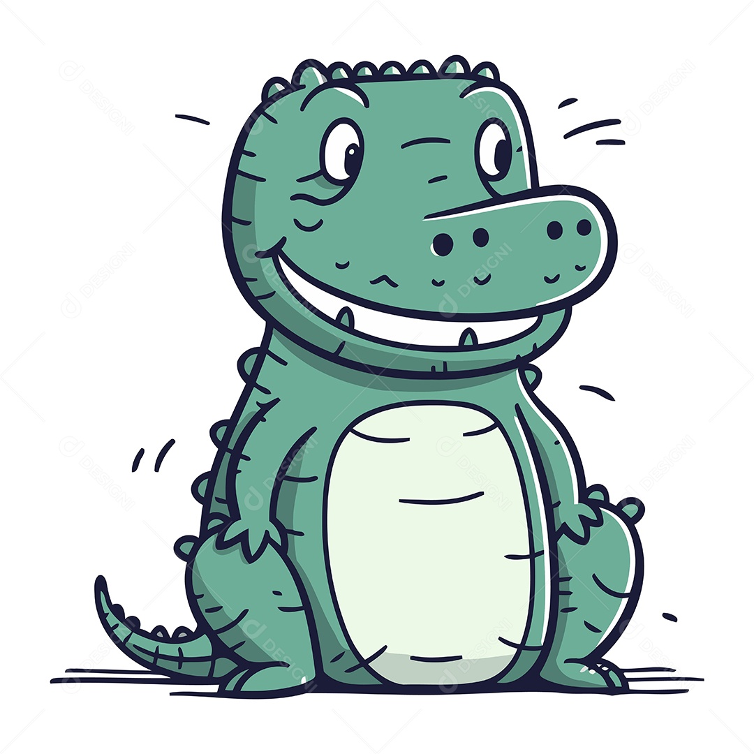 Jacaré Desenho Animado Ilustração Vetor EPS
