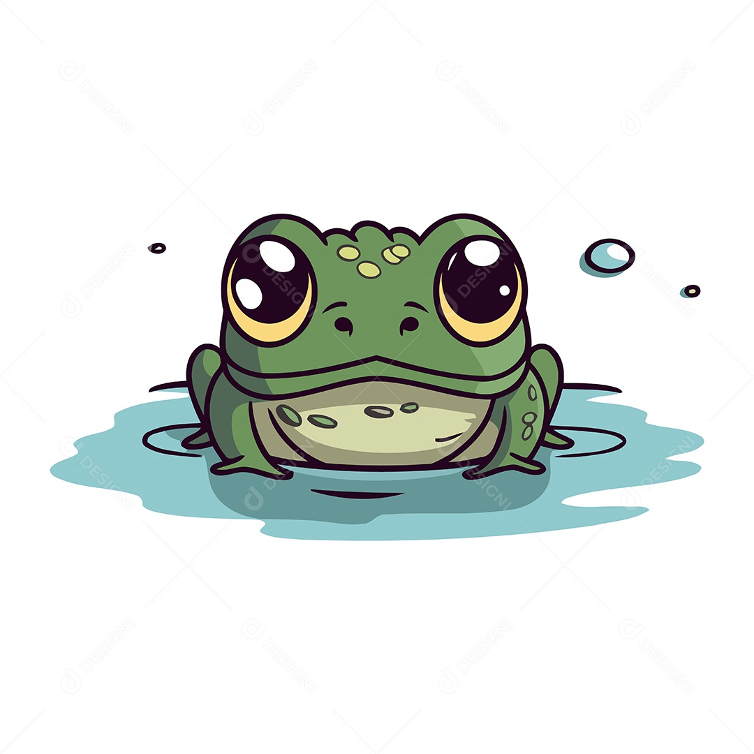 Sapo Desenho Animado Ilustração Vetor EPS