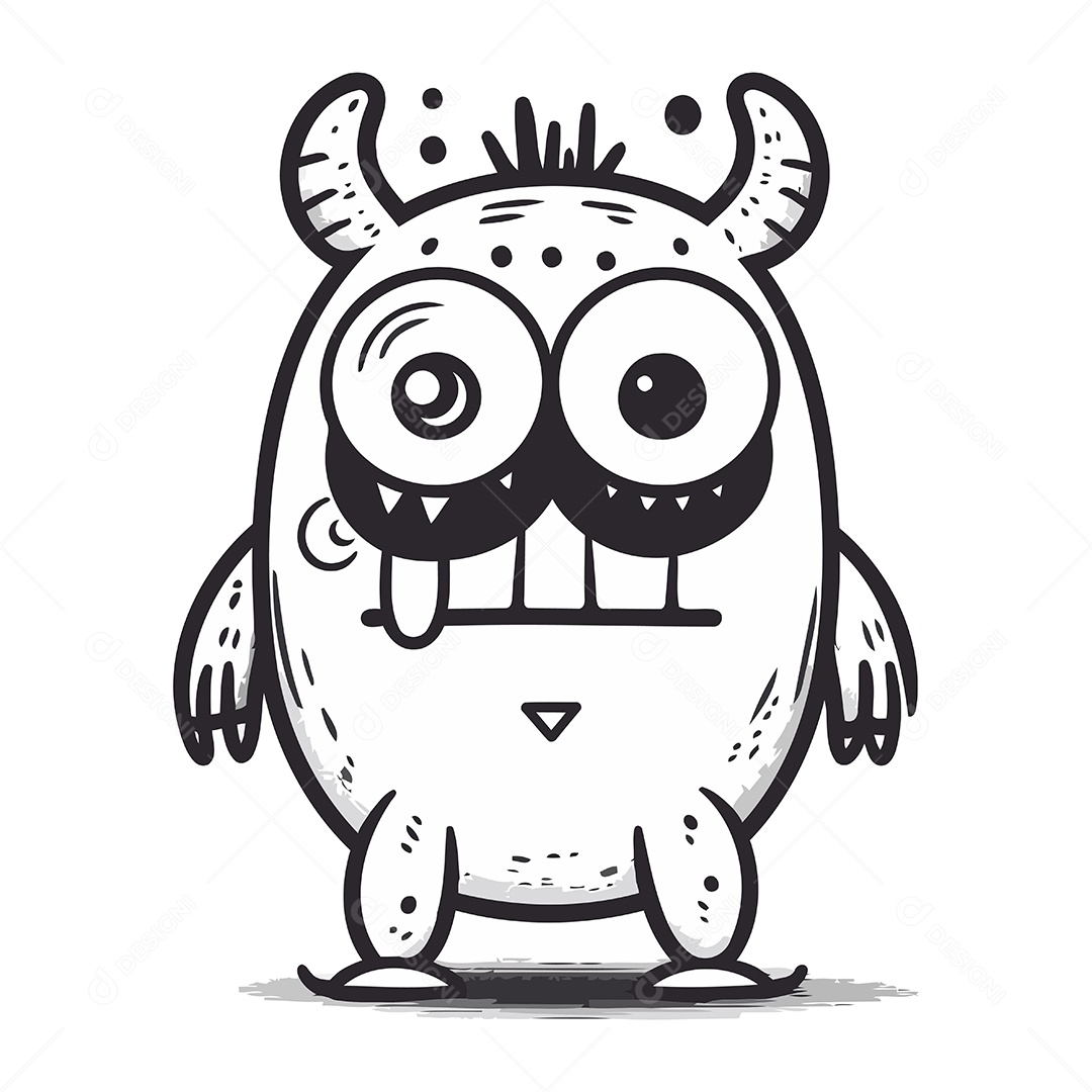 Monstros Desenho Animado Ilustração Vetor EPS