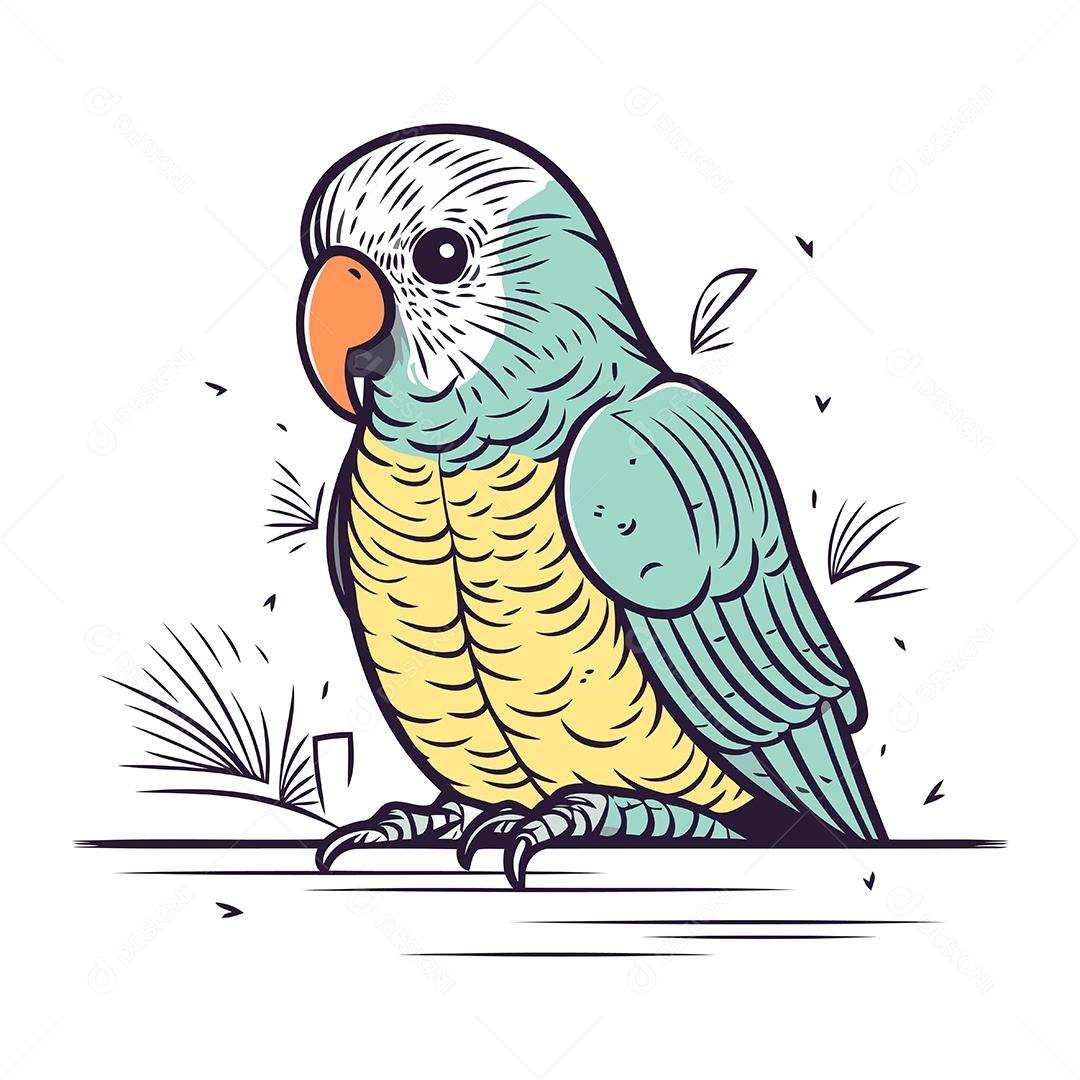 Papagaio Desenho Animado Ilustração Vetor EPS