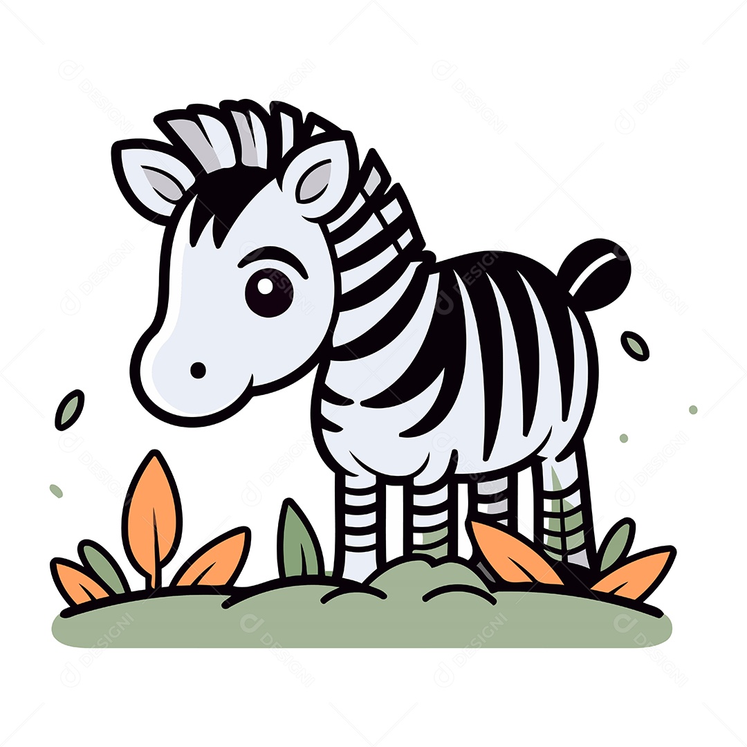 Zebra Desenho Animado Ilustração Vetor EPS