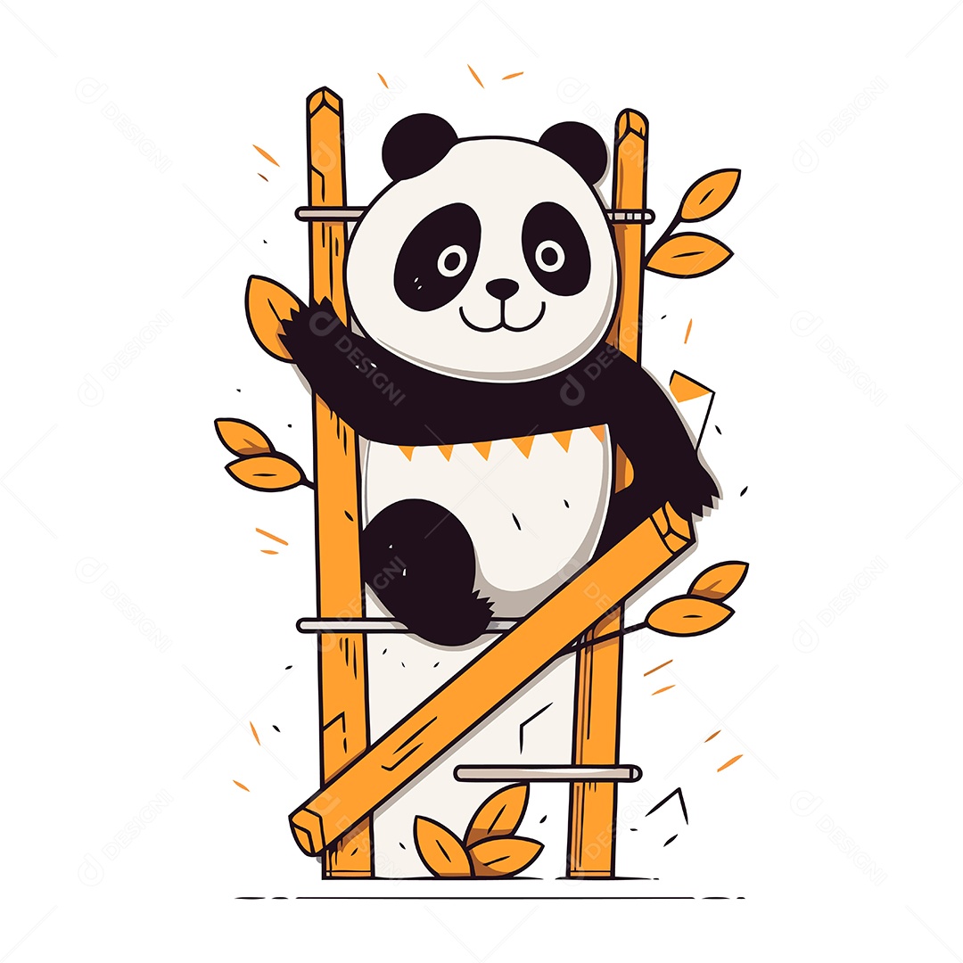 Urso Panda Desenho Animado Ilustração Vetor EPS