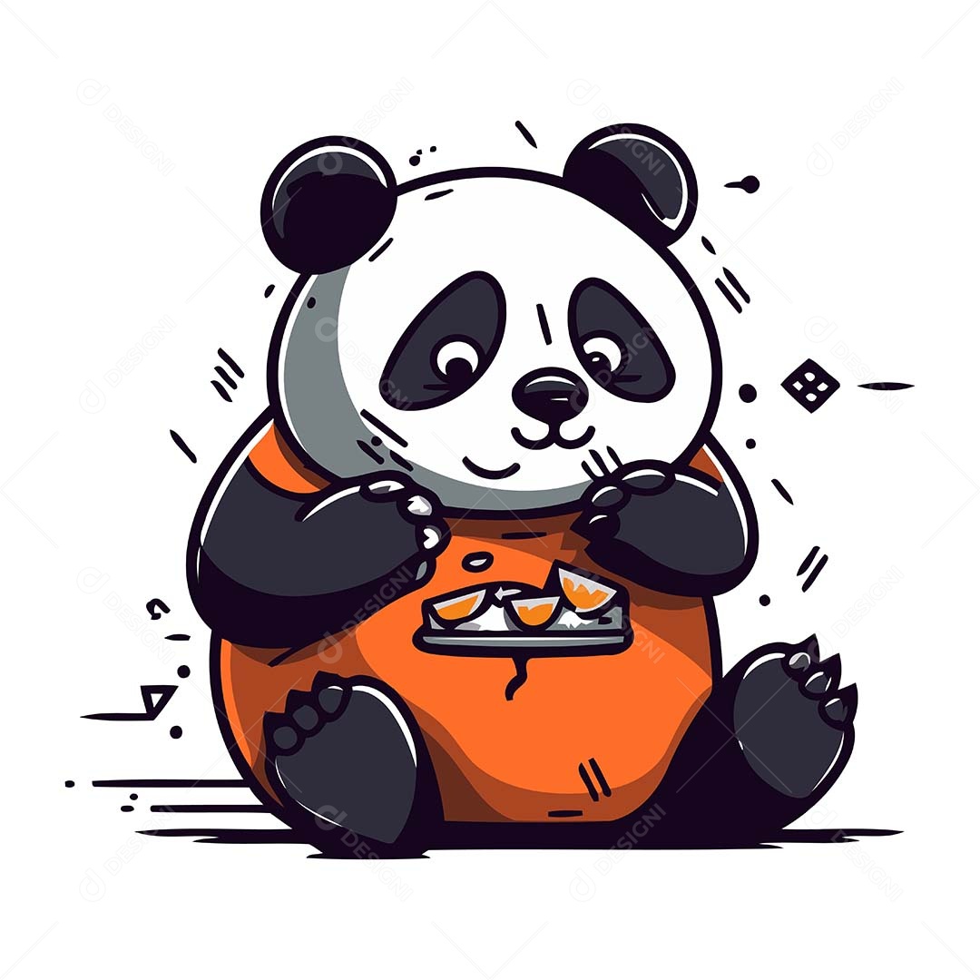 Urso Panda Desenho Animado Ilustração Vetor EPS
