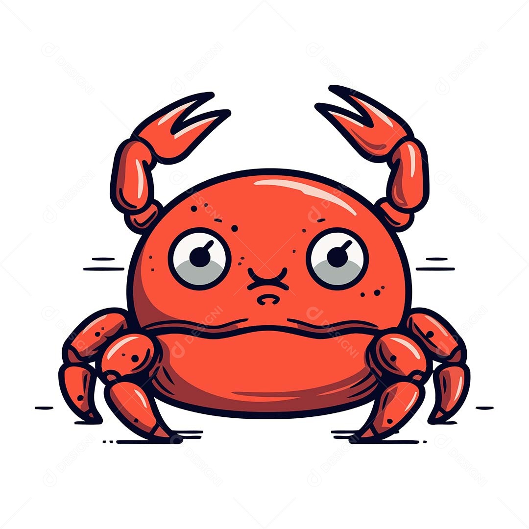 Caranguejo Desenho Animado Ilustração Vetor EPS