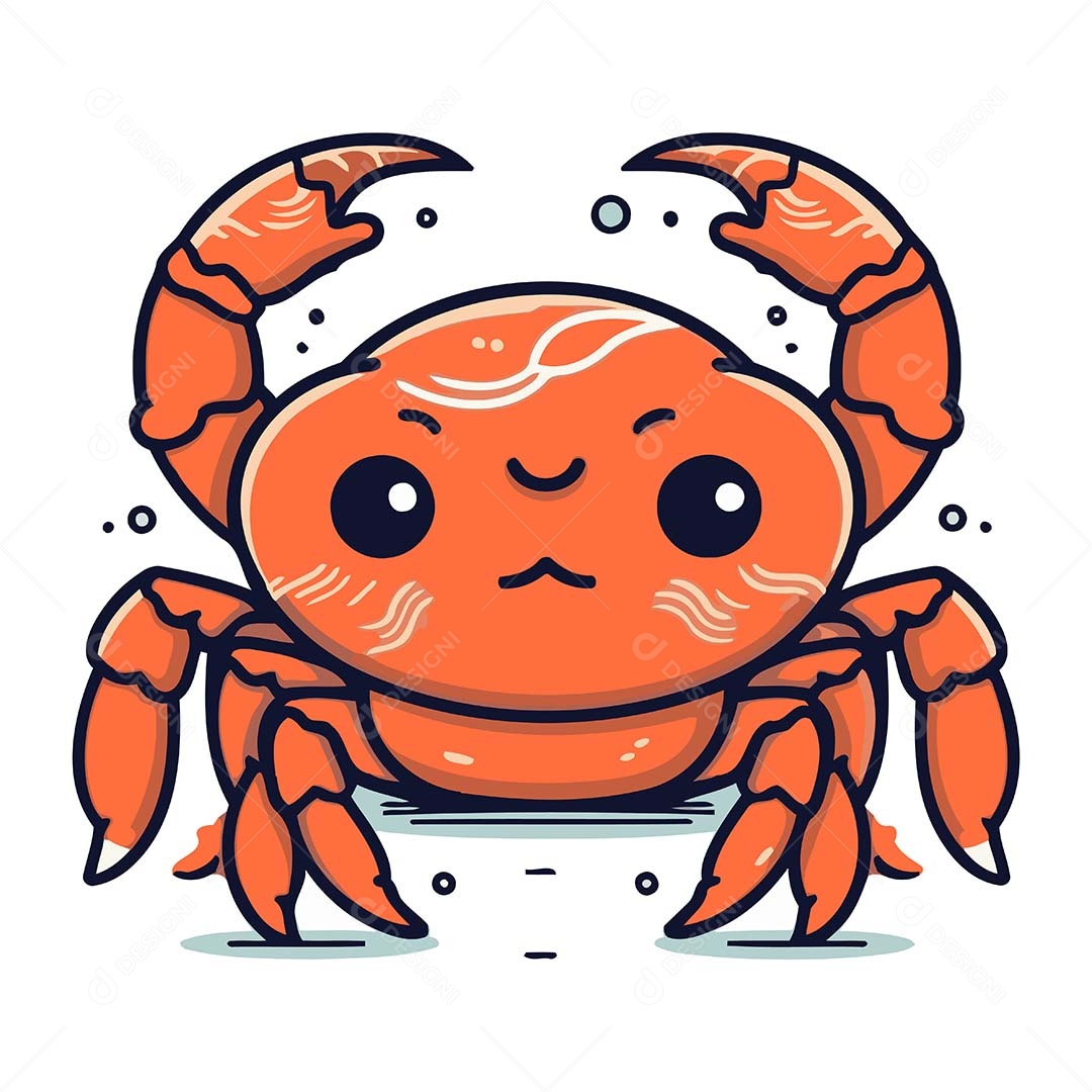 Caranguejo Desenho Animado Ilustração Vetor EPS