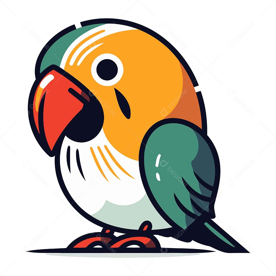 Papagaio Desenho Animado Ilustração Vetor EPS