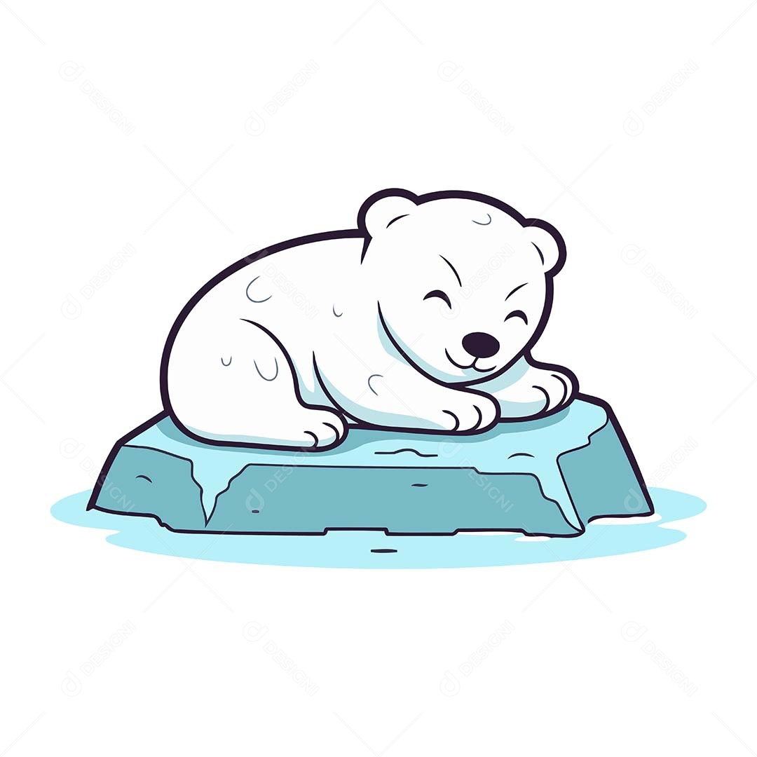 Urso Polar Desenho Animado Ilustração Vetor EPS