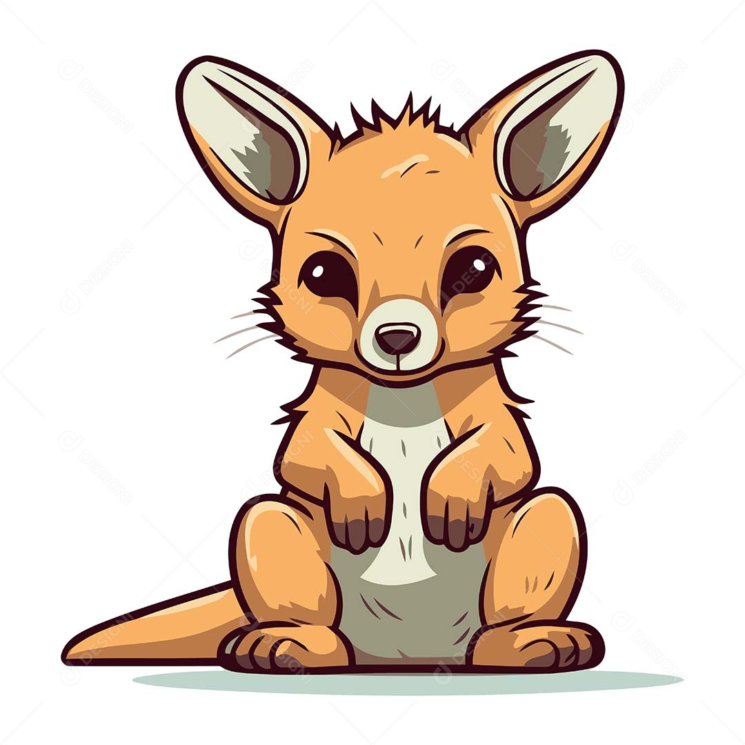 Canguru Desenho Animado Ilustração Vetor EPS