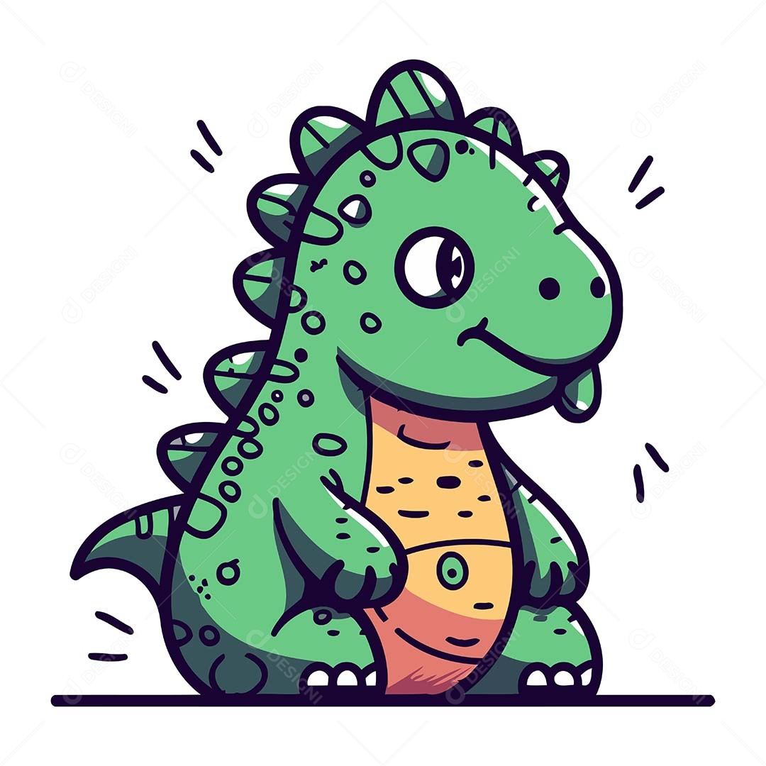 Dinossauro Desenho Animado Ilustração Vetor EPS