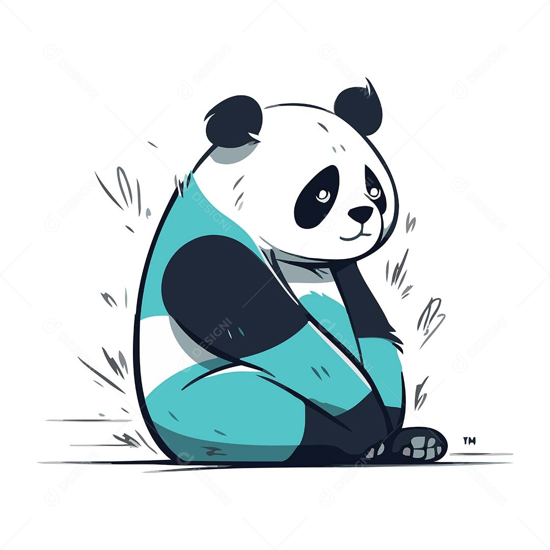 Urso Panda Desenho Animado Ilustração Vetor EPS