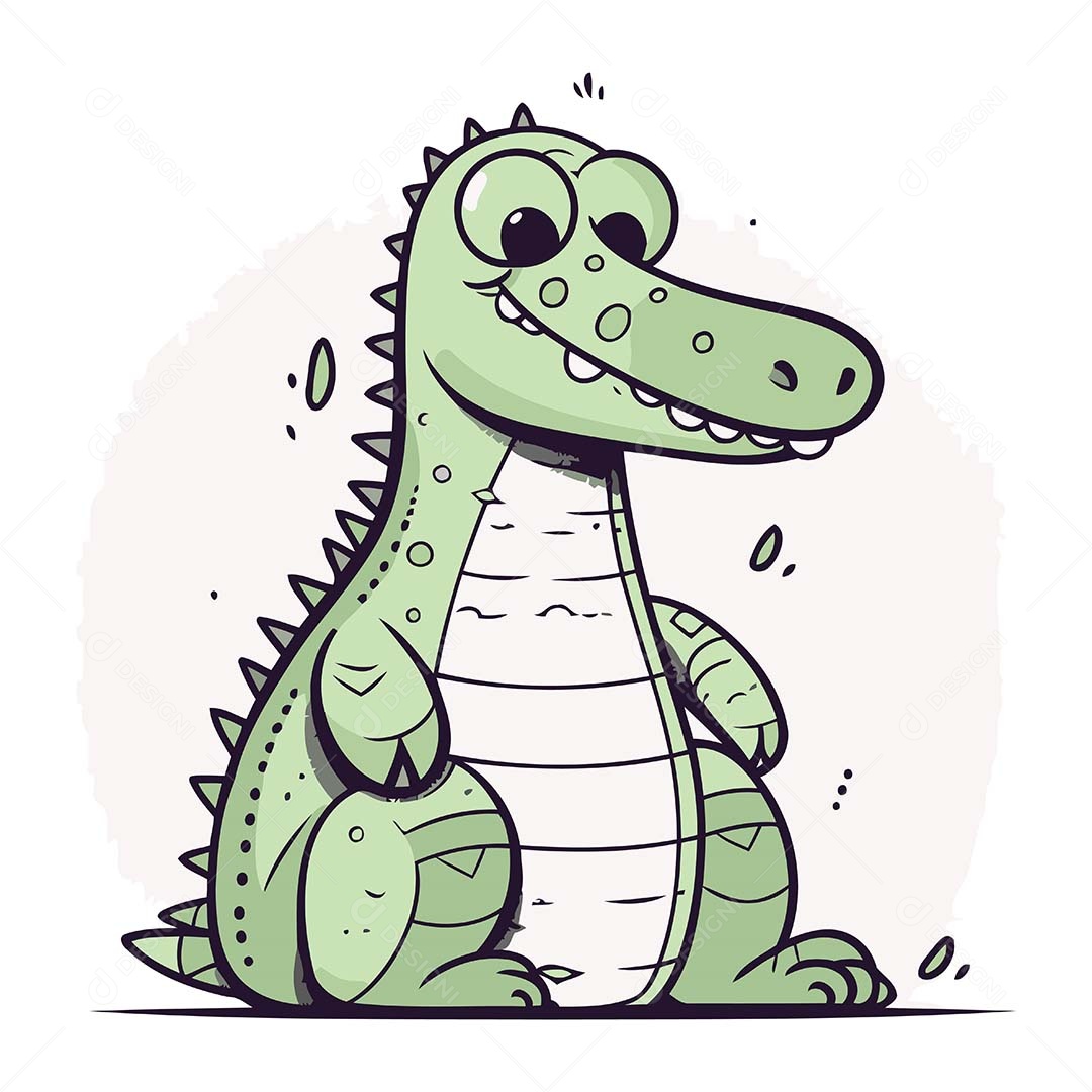 Jacaré Desenho Animado Ilustração Vetor EPS