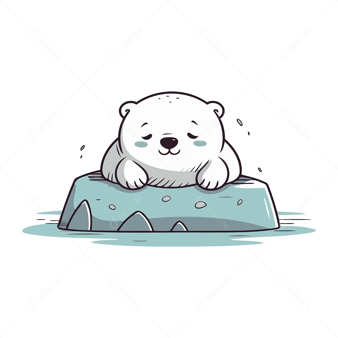 Urso Polar Desenho Animado Ilustração Vetor EPS