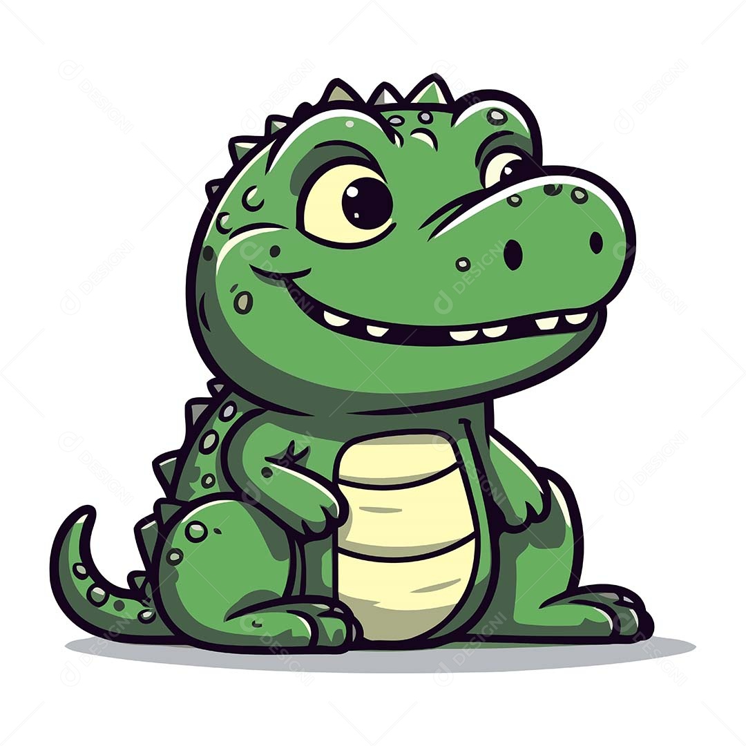 Jacaré Desenho Animado Ilustração Vetor EPS