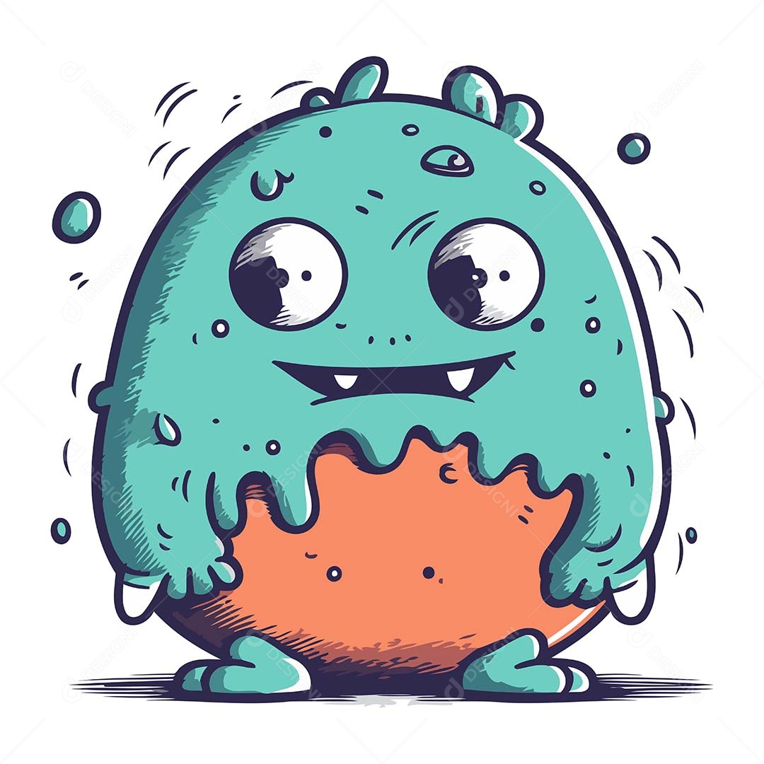 Monstro Desenho Animado Ilustração Vetor EPS