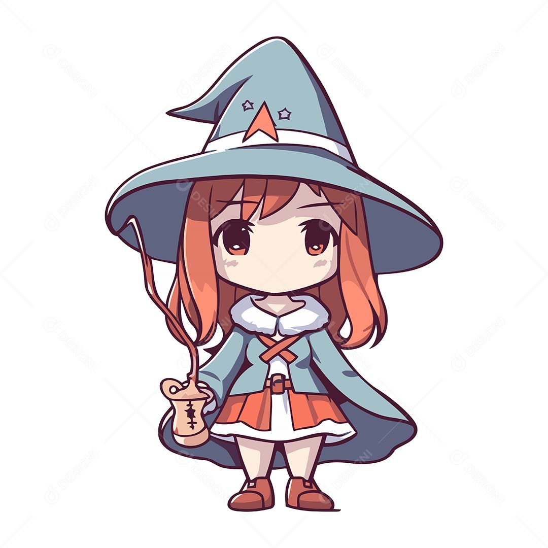 Bruxa Desenho Animado Ilustração Vetor EPS