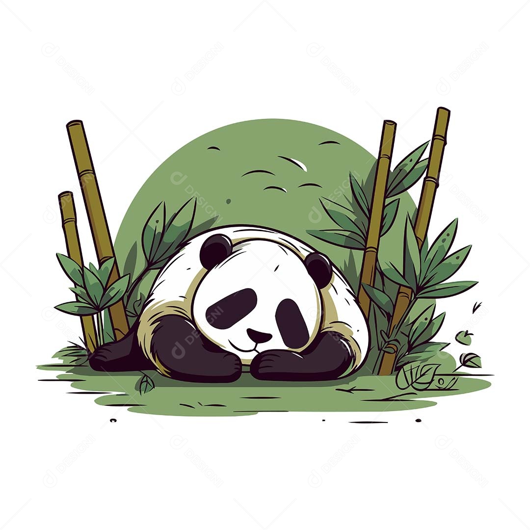 Urso Panda Desenho Animado Ilustração Vetor EPS