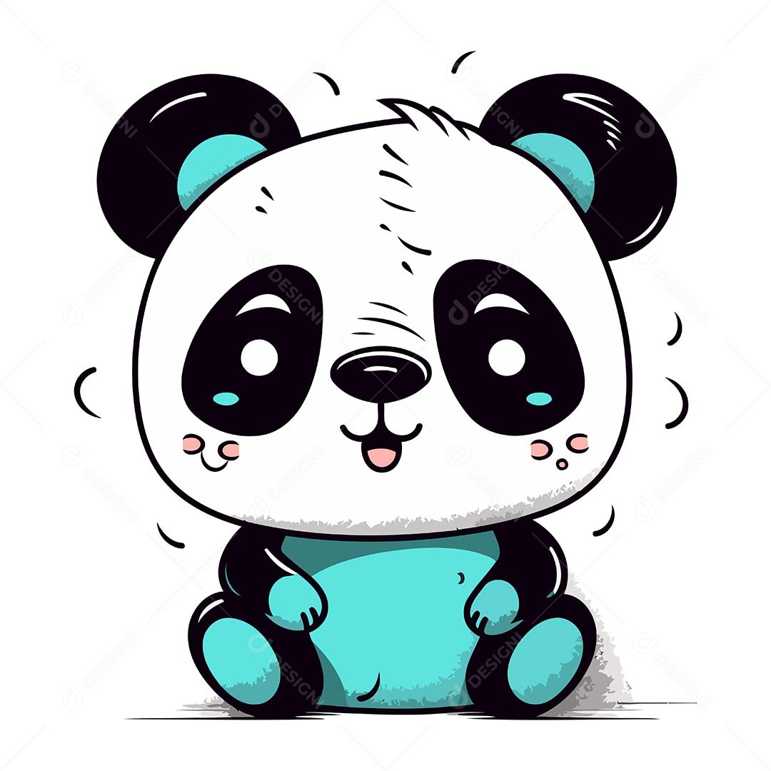 Urso Panda Desenho Animado Ilustração Vetor EPS
