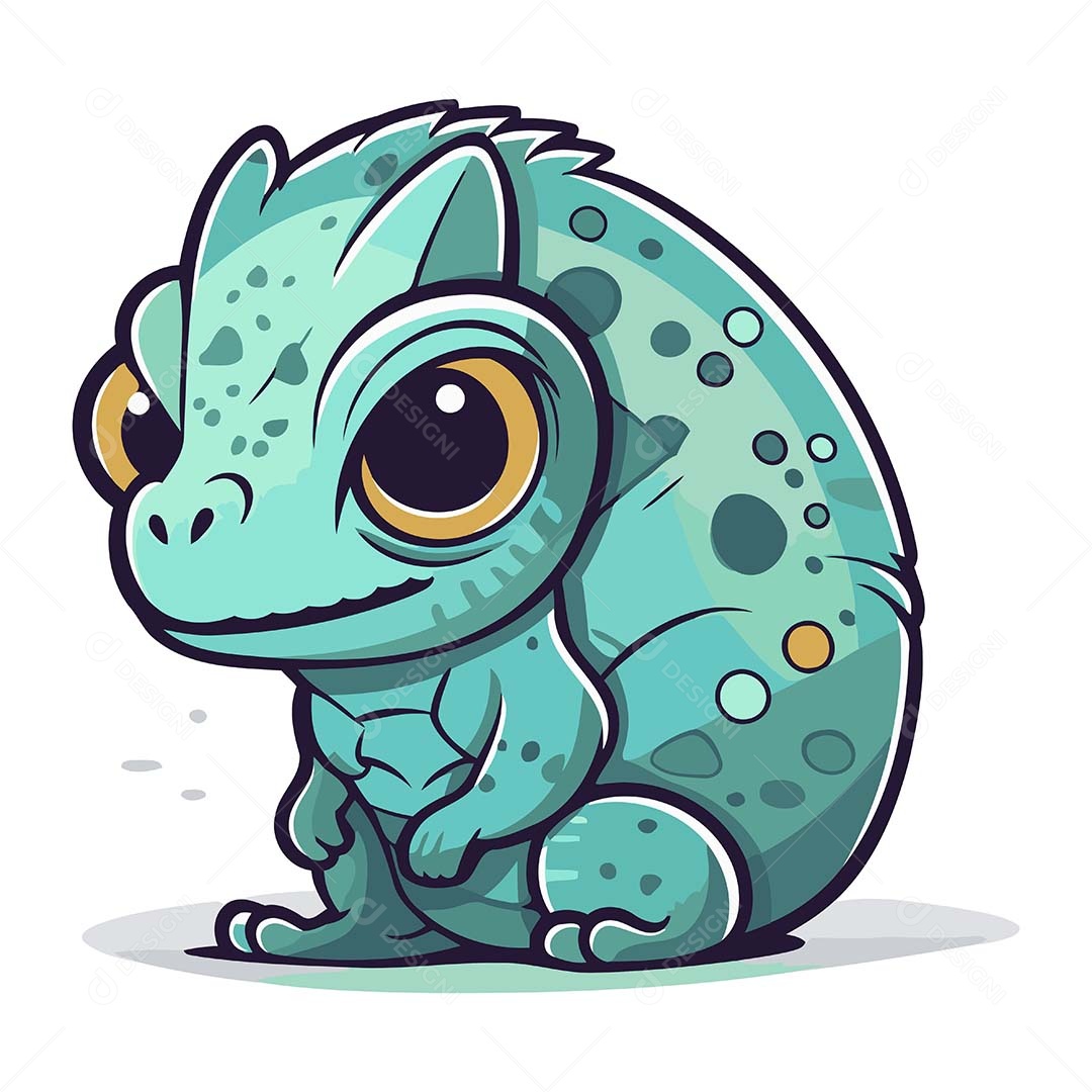 Cameleão Desenho Animado Ilustração Vetor EPS