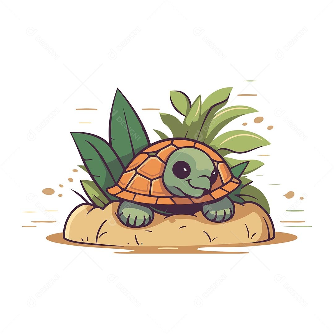 Tartaruga Desenho Animado Ilustração Vetor EPS