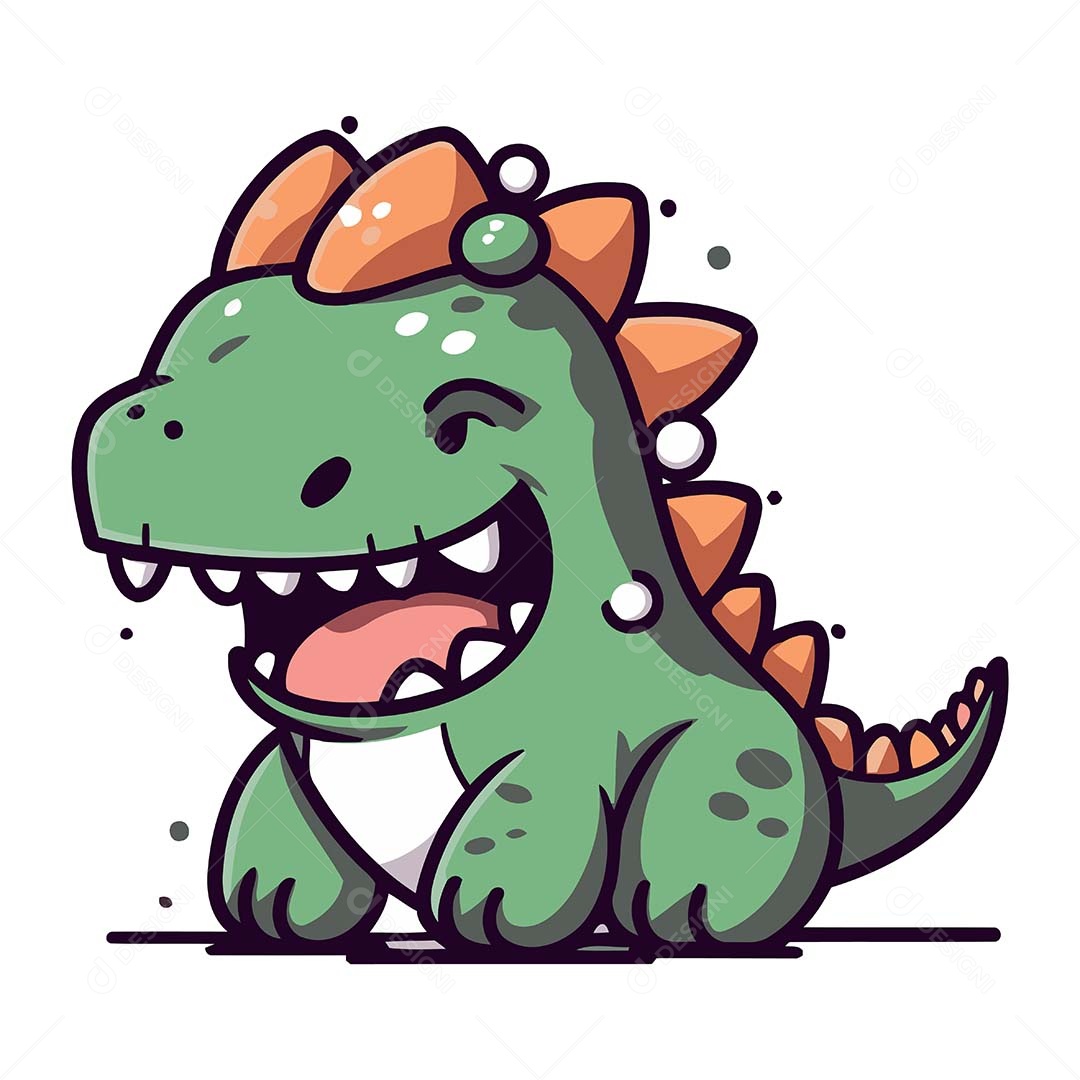 Dinossauro Desenho Animado Ilustração Vetor EPS