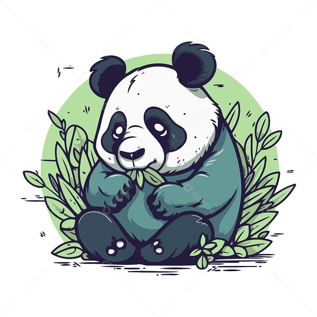 Urso Panda Desenho Animado Ilustração Vetor EPS