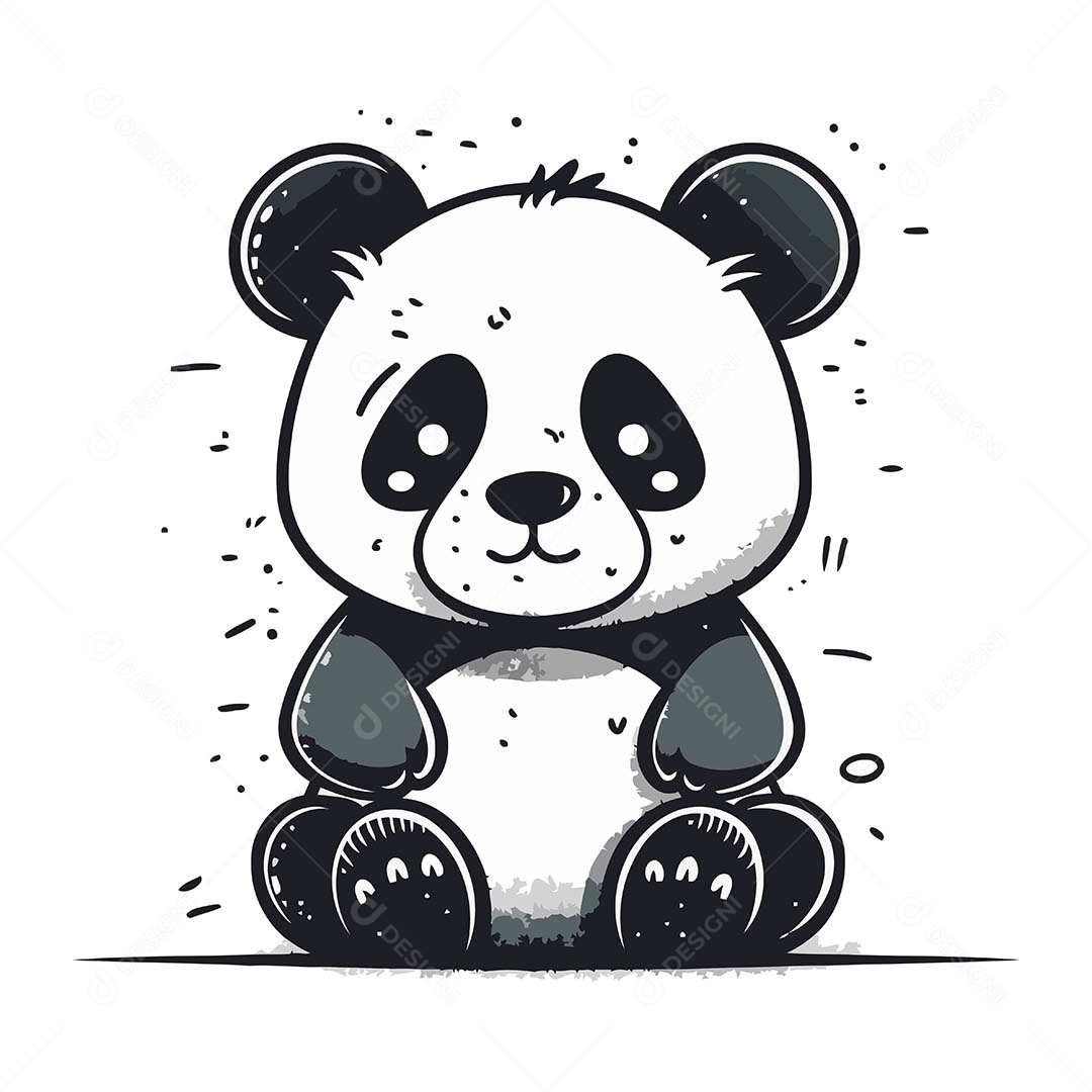 Panda Desenho Animado Ilustração Vetor EPS