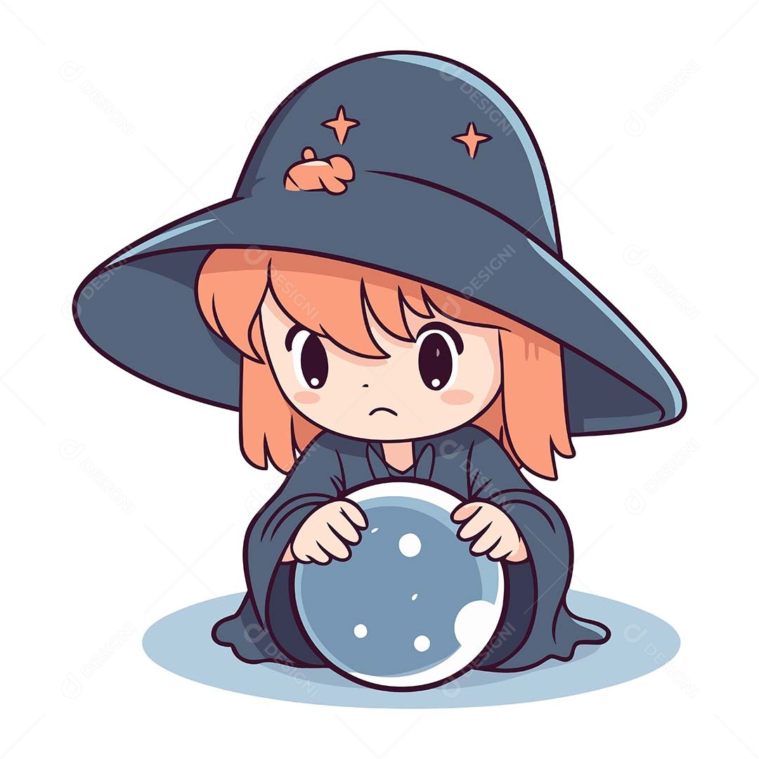 Bruxa Desenho Animado Ilustração Vetor EPS