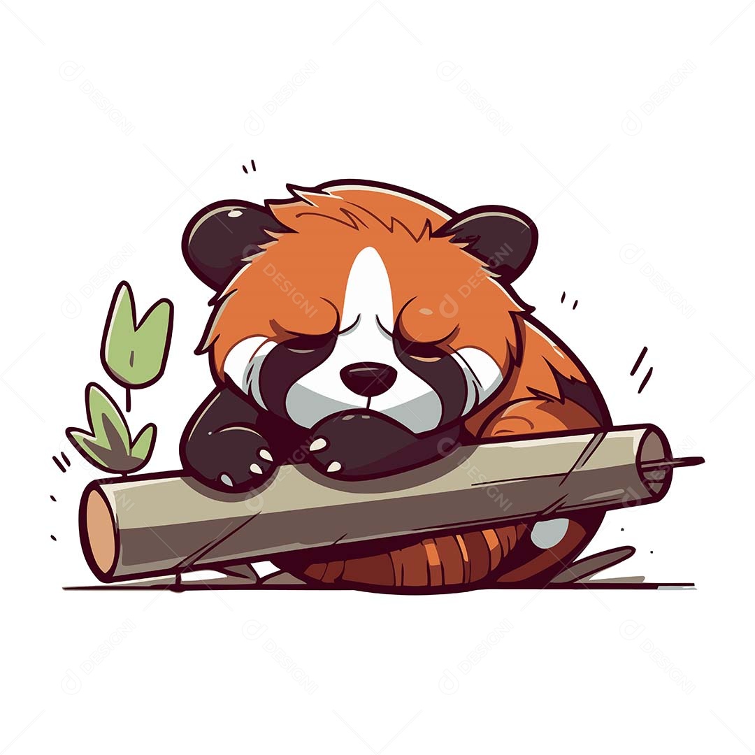 Panda Vermelho Desenho Animado Ilustração Vetor EPS