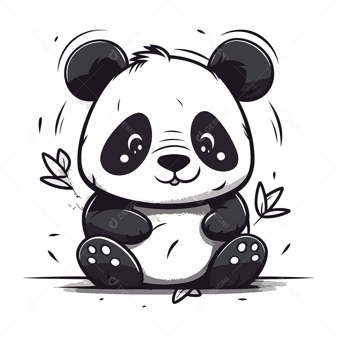 Urso Panda Desenho Animado Ilustração Vetor EPS