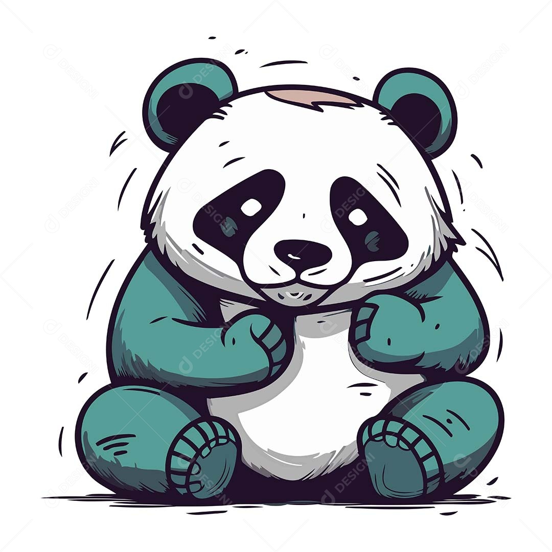 Urso Panda Desenho Animado Ilustração Vetor EPS