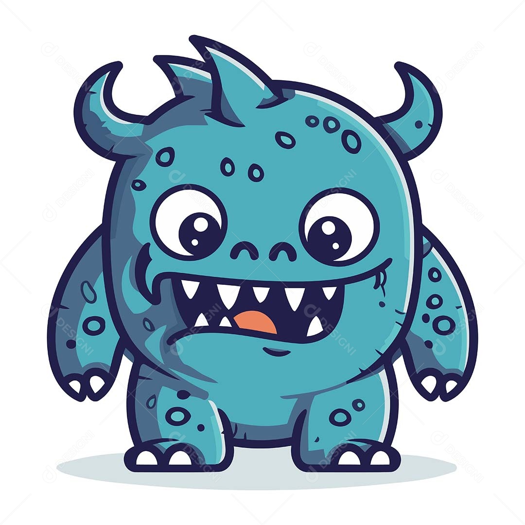 Monstro Desenho Animado Ilustração Vetor EPS