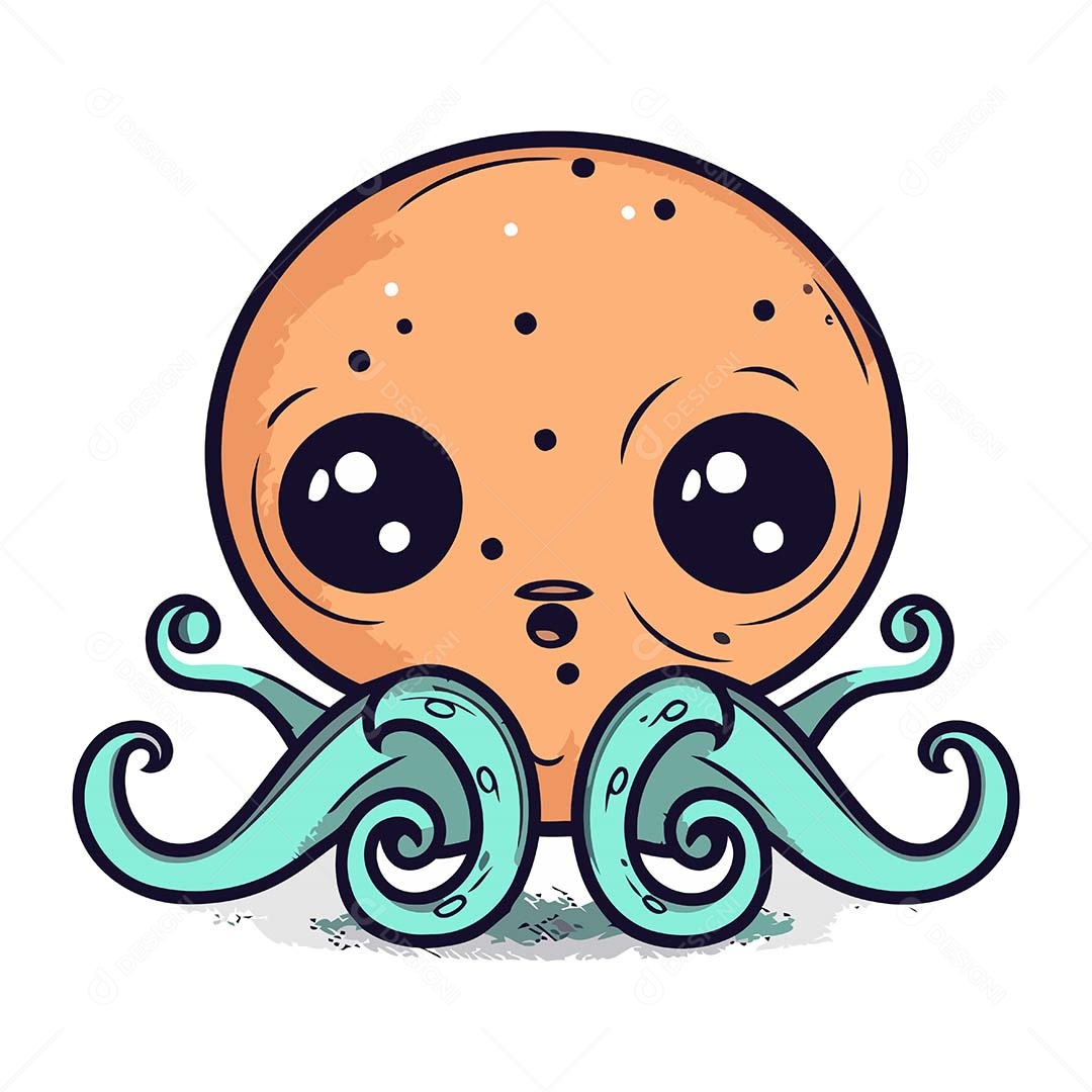 Polvo Desenho Animado Ilustração Vetor EPS