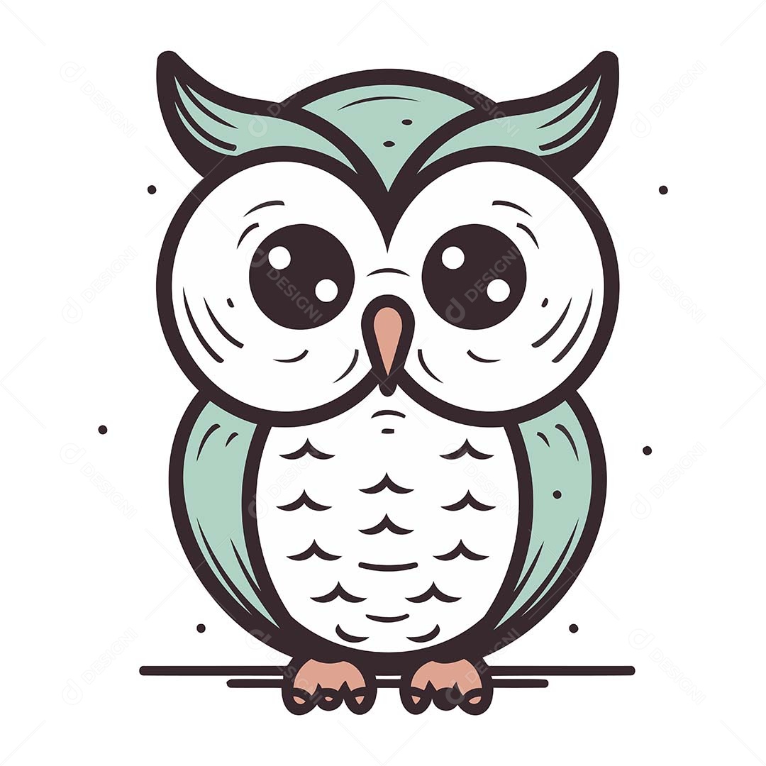 Coruja Desenho Animado Ilustração Vetor EPS