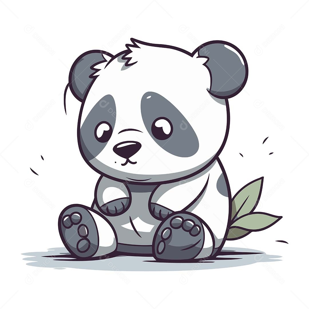Urso Panda Desenho Animado Ilustração Vetor EPS
