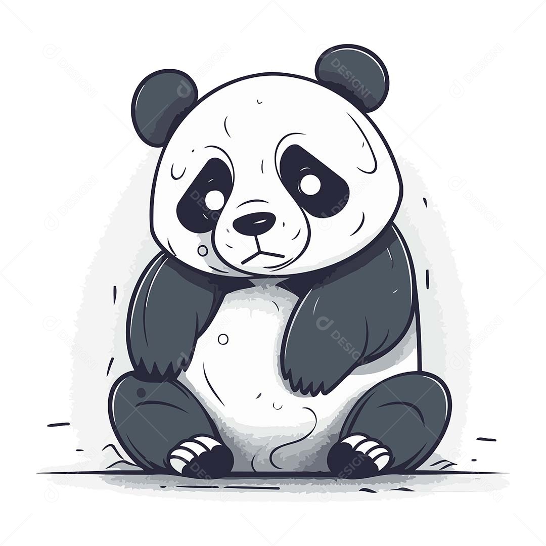 Urso Panda Desenho Animado Ilustração Vetor EPS
