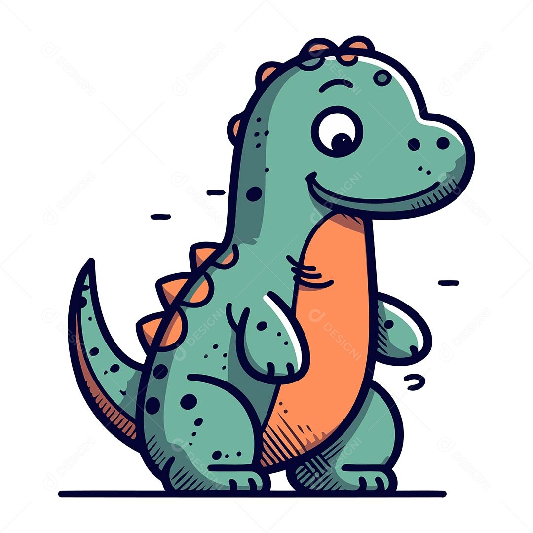 Dinossauro Desenho Animado Ilustração Vetor EPS