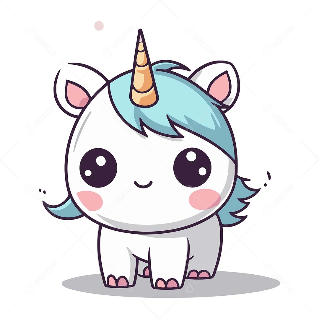 Unicórnio Desenho Animado Ilustração Vetor EPS