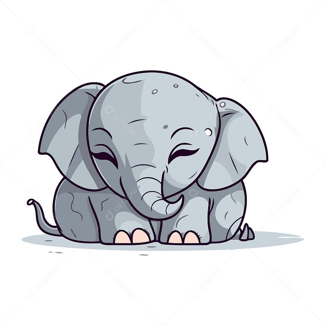 Elefante Desenho Animado Ilustração Vetor EPS