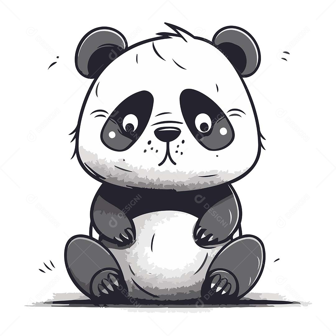 Urso Panda Desenho Animado Ilustração Vetor EPS