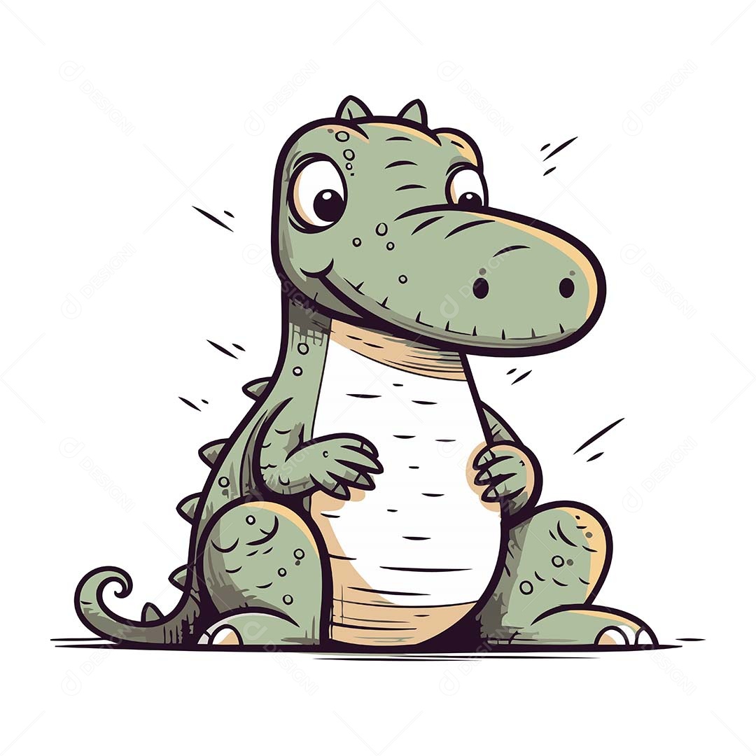 Jacaré Desenho Animado Ilustração Vetor EPS