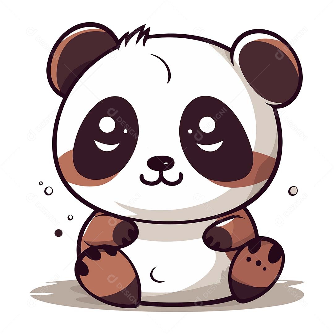 Panda Desenho Animado Ilustração Vetor EPS