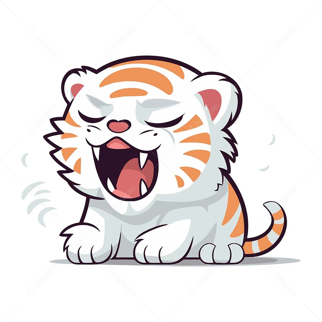 Tigre Desenho Animado Ilustração Vetor EPS