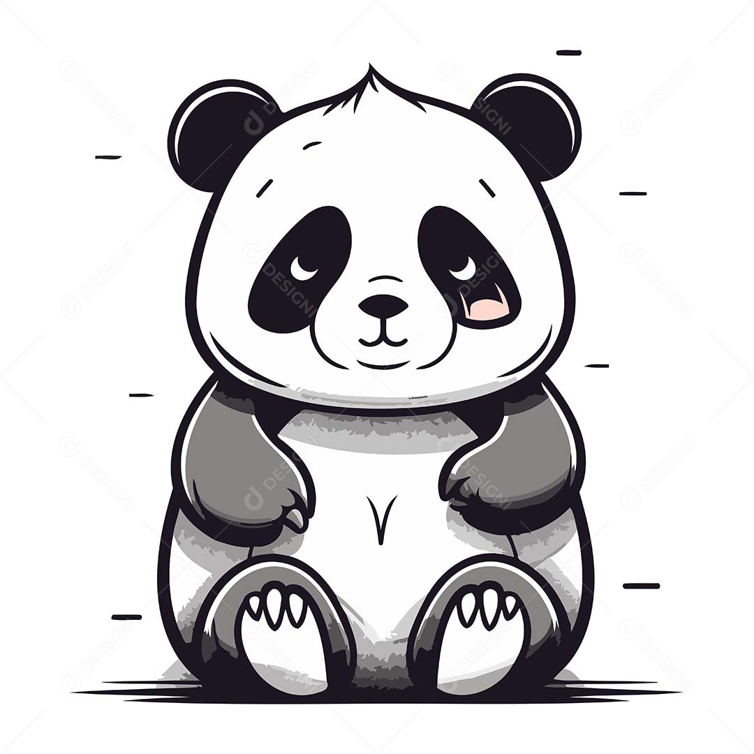 Urso Panda Desenho Animado Ilustração Vetor EPS