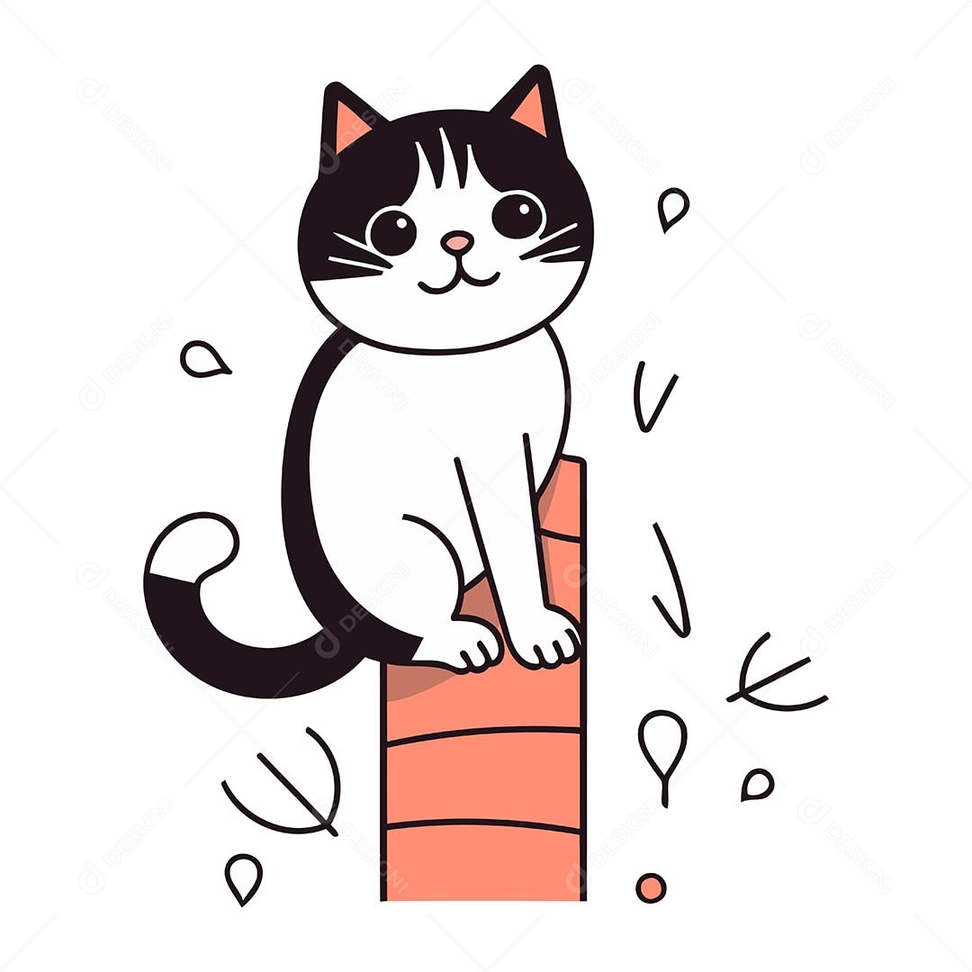 Gato Desenho Animado Ilustração Vetor EPS
