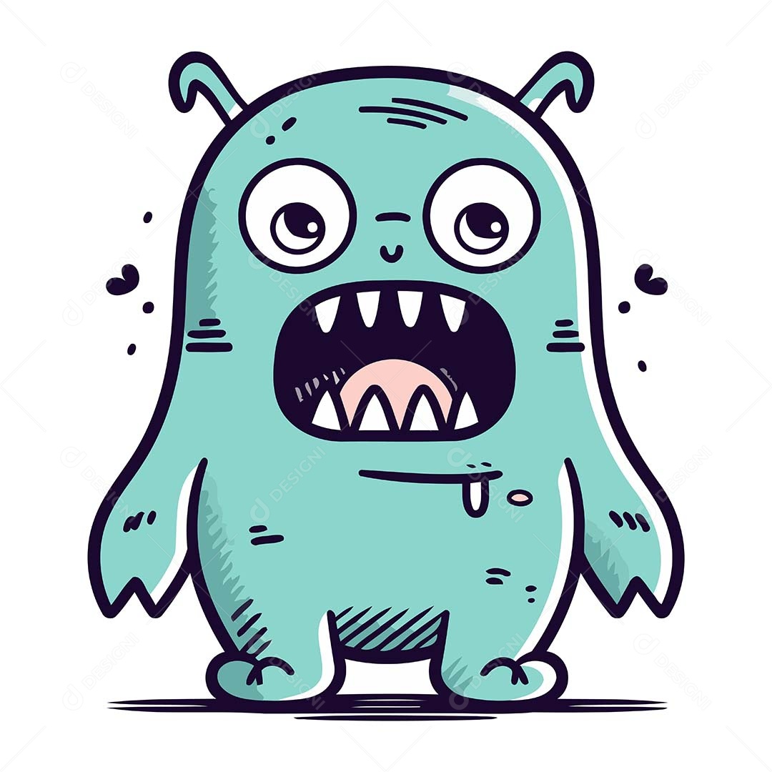 Monstro Desenho Animado Ilustração Vetor EPS