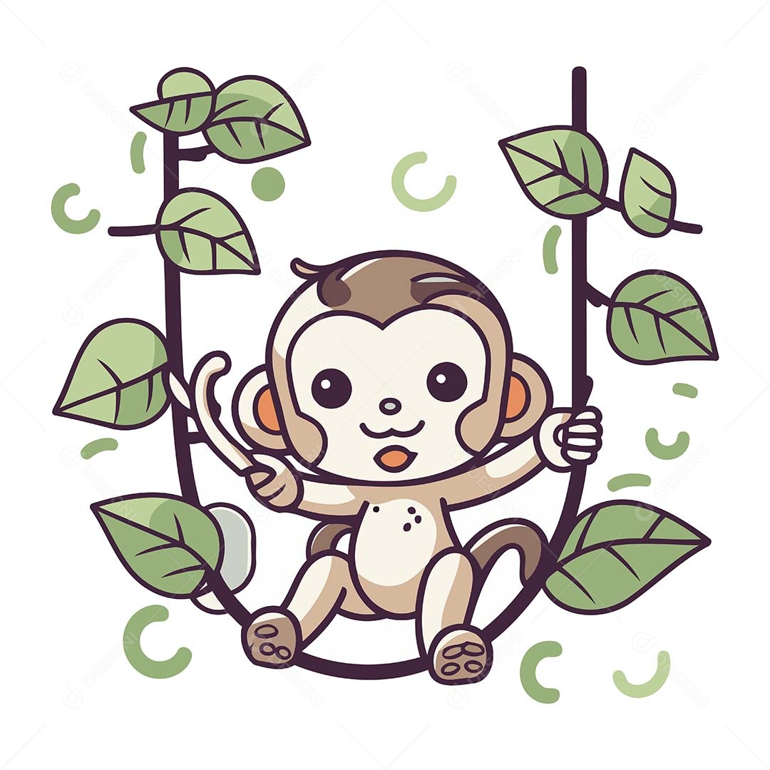 Macaco Desenho Animado Ilustração Vetor EPS